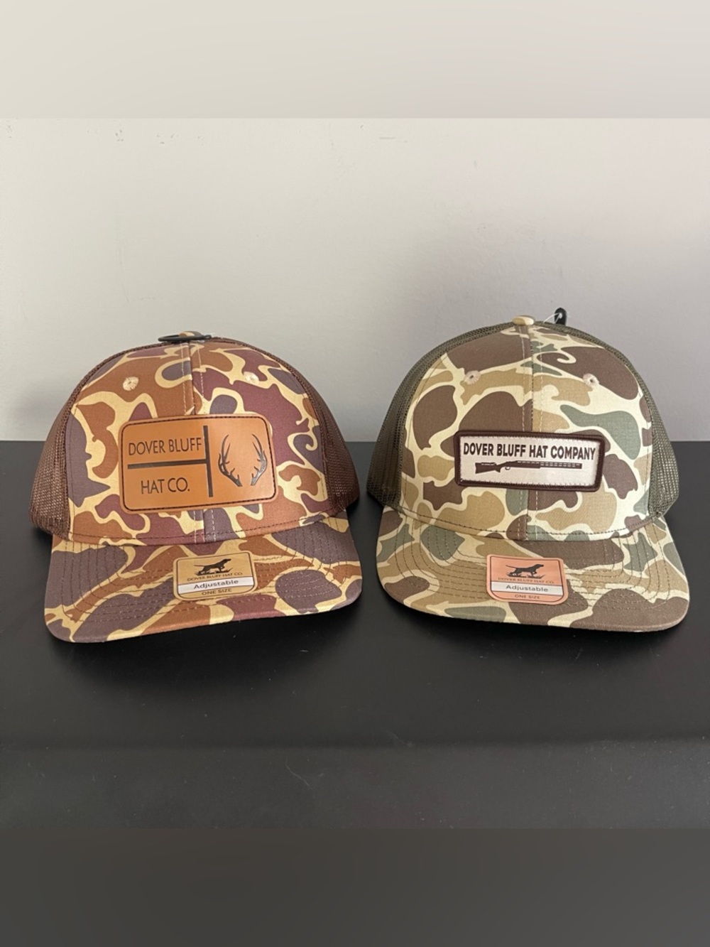 New two! Dover Bluff Hat Co. Camouflage Trucker Hat - Brown & Tan